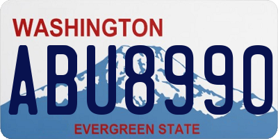 WA license plate ABU8990