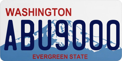 WA license plate ABU9000