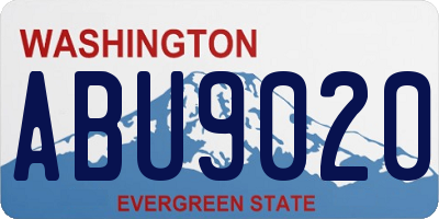 WA license plate ABU9020