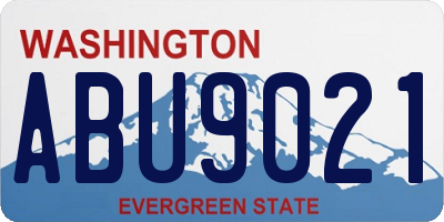 WA license plate ABU9021