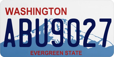 WA license plate ABU9027