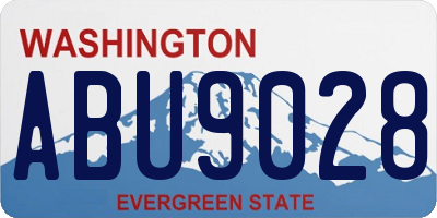 WA license plate ABU9028