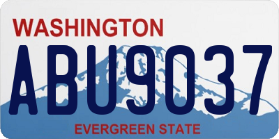 WA license plate ABU9037