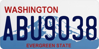WA license plate ABU9038