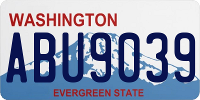 WA license plate ABU9039