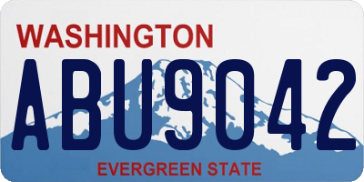 WA license plate ABU9042