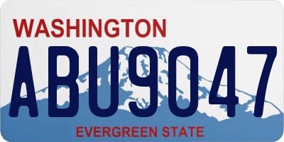 WA license plate ABU9047