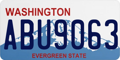 WA license plate ABU9063