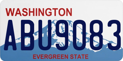 WA license plate ABU9083