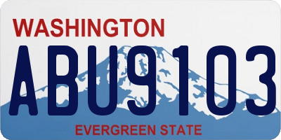 WA license plate ABU9103