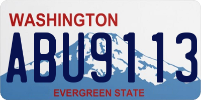 WA license plate ABU9113