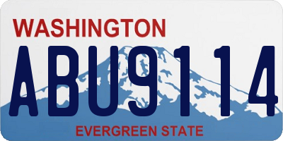 WA license plate ABU9114