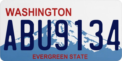 WA license plate ABU9134