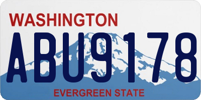WA license plate ABU9178