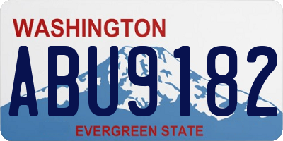 WA license plate ABU9182