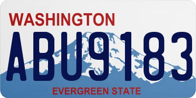WA license plate ABU9183
