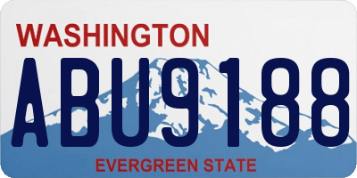 WA license plate ABU9188