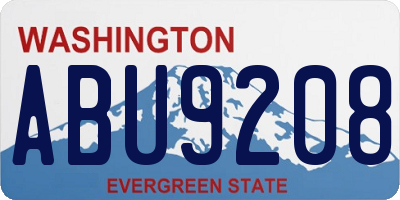 WA license plate ABU9208