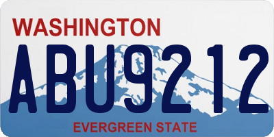 WA license plate ABU9212