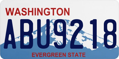 WA license plate ABU9218
