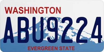 WA license plate ABU9224