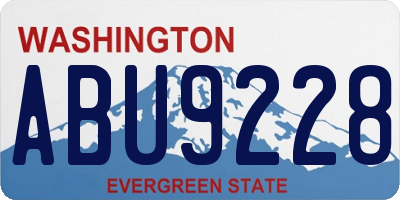 WA license plate ABU9228