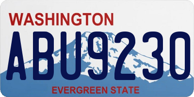 WA license plate ABU9230