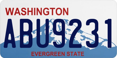 WA license plate ABU9231