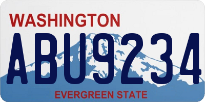 WA license plate ABU9234