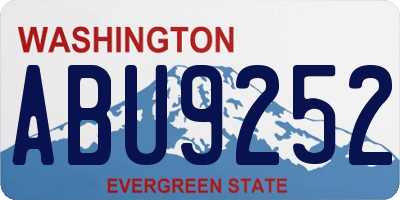 WA license plate ABU9252