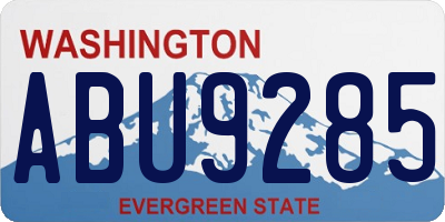 WA license plate ABU9285