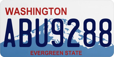 WA license plate ABU9288