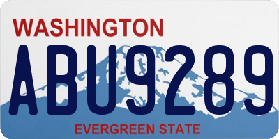 WA license plate ABU9289