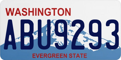 WA license plate ABU9293