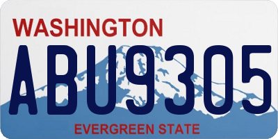 WA license plate ABU9305