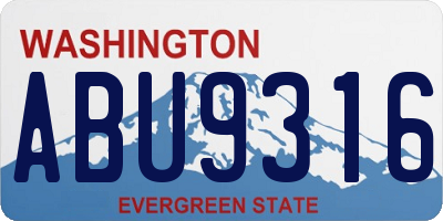 WA license plate ABU9316