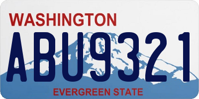 WA license plate ABU9321