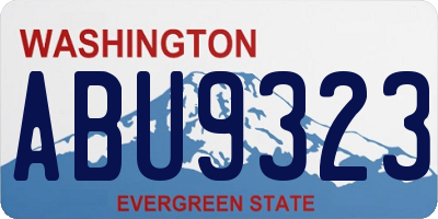 WA license plate ABU9323