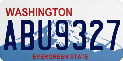 WA license plate ABU9327