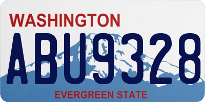 WA license plate ABU9328