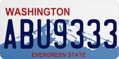 WA license plate ABU9333