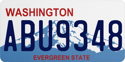 WA license plate ABU9348