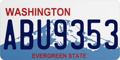 WA license plate ABU9353