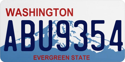 WA license plate ABU9354