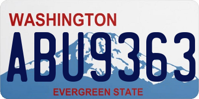 WA license plate ABU9363