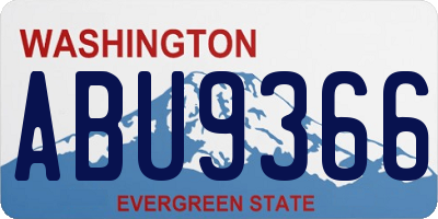 WA license plate ABU9366