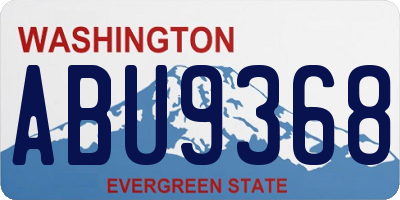 WA license plate ABU9368