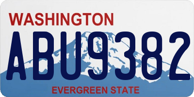WA license plate ABU9382