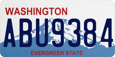 WA license plate ABU9384