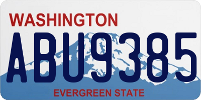 WA license plate ABU9385
